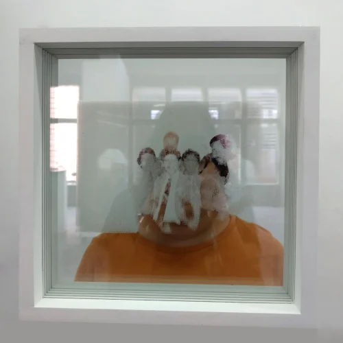 Imágenes Mnemónicas, Tradición oral, 2018, Objeto (Serigrafía sobre vidrio), 30x30x8 cm